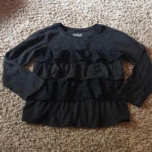 Garanimals Black Long Sleeve Shirt with Layered Ruffles